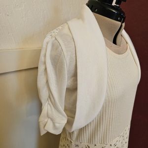 NWOT White Lace Crop Cardigan